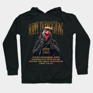 Funny Thanksgiving Hip Hop Rapping Turkey Vegan Vegetarian T-Shirt Hoodie